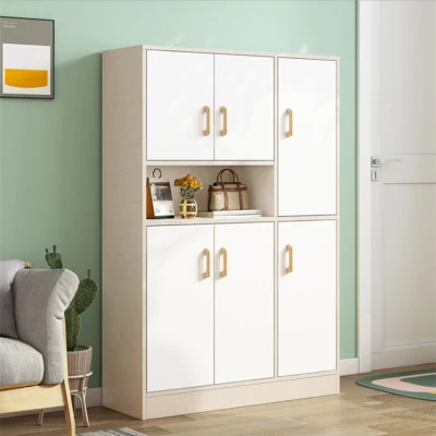  Puertas correderas armario zapato alto de gran capacidad de entrada en el hogar moderno y sencillo pórtico Gabinete vertical multicapa que incrementan la zapata de puerta corrediza Rack