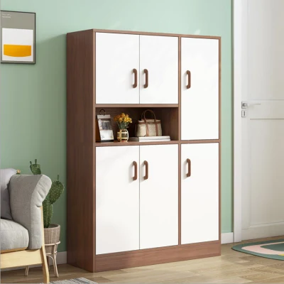 Puertas correderas armario zapato alto de gran capacidad de entrada en el hogar moderno y sencillo pórtico Gabinete vertical multicapa que incrementan la zapata de puerta corrediza Rack