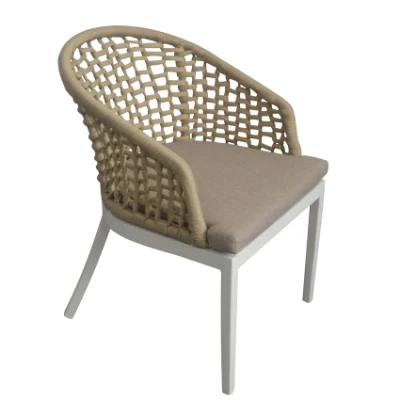 Ledong Aluminium silla Hotel Restaurant Cafe Jardín exterior Patio Muebles Silla de comedor de cuerda