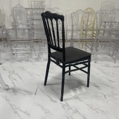 Mobiliario de jardín de bodas de plástico de resina Negro Tiffany Sillas
