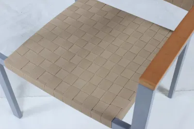 Precio barato Jardín exterior impermeable aluminio Textileno comedor silla brazo