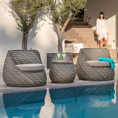 Tumbona silla cama Playa tumbonas de ratán Piscina Jardín de plástico Columpio de madera plegable para salón con forma de S al aire libre sofá cama