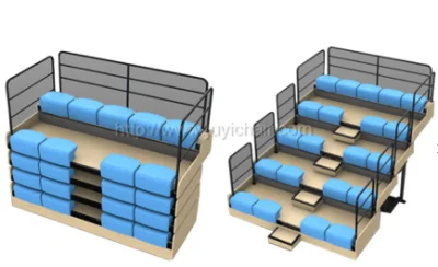 Jy-750 Puestos temporales de tribuna al aire libre para eventos deportivos. Estructura de metal retráctil para asientos de estadio. Sistema de asientos de gradería de plástico telescópico. Silla plegable de gradería.