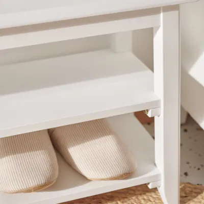 El cambio de las heces de almacenamiento de zapatos de madera armario rack de banco para la entrada