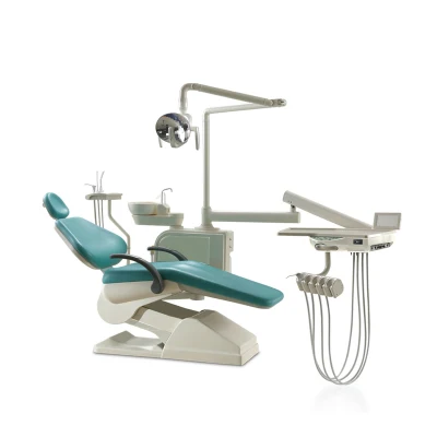 2022 Nueva Economía China mayorista de accesorios portátiles Prosthodontics Foshan LED Cuero Sillon Suntem Unidad Dental Presidencia armazón de aluminio