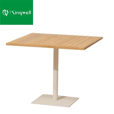  Último Café al aire libre Muebles de aluminio plegable Teak Mesa para el Jardín Proyectos de patio Bistro
