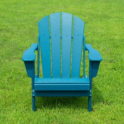 Muebles de exterior todo el tiempo Eco-amigable moderno Patio Jardín Ocio Resort Villa Resina Lawn plástico resistente al agua plástico reciclado HDPE Madera Adirondack silla
