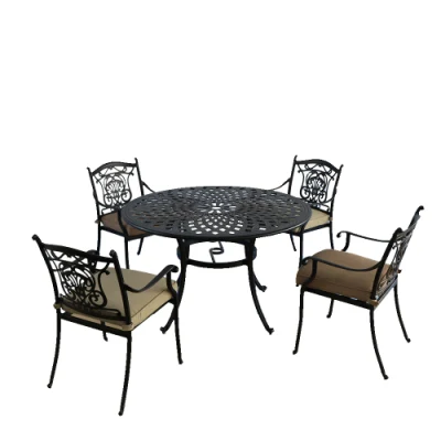  Rustproof exterior mesa de comedor silla de jardín patio de hierro fundido Mesa Bistro