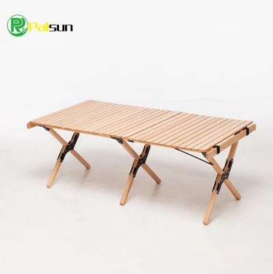  Al por mayor al aire libre portátil de madera Omelet mesas Picnic Camping Viajes Ocio Mesa plegable de bambú en la playa