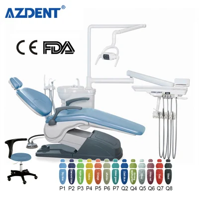 Unidad dental de cuero duro certificada CE con silla dental controlada por computadora.