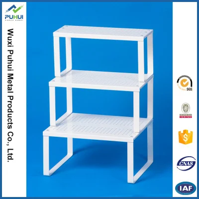 Varilla de acero hierro titular de la Frame Cable 2 Funciones de almacenamiento de tapa de olla de utensilios de cocina organizador (LJ9008)