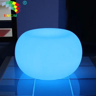  LED de plástico comercial Muebles, muebles de jardín Inicio Mesa Redonda con vidrio