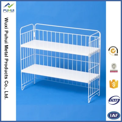 Varilla de acero hierro titular de la Frame Cable 2 Funciones de almacenamiento de tapa de olla de utensilios de cocina organizador (LJ9008)