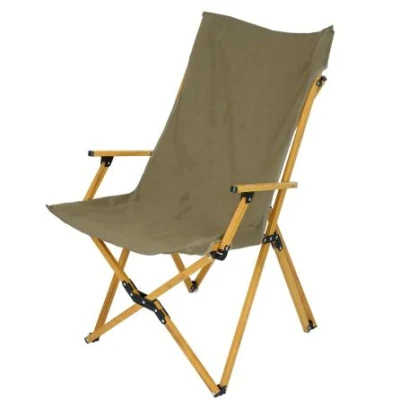 Exterior Madera grano Color aluminio aleación Camping Butterfly silla con Reposabrazos