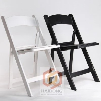 Silla plegable de plástico blanco. Silla plegable de resina para exteriores, ideal para hoteles, fiestas y bodas.