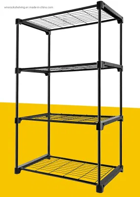 La unidad de almacenamiento estanterías, Armario Cable estanterías para almacenamiento con Metal apilable de 4 niveles DIY armario de estantes, estanterías para Cocina Dormitorio Cuarto de lavandería Sala de estar