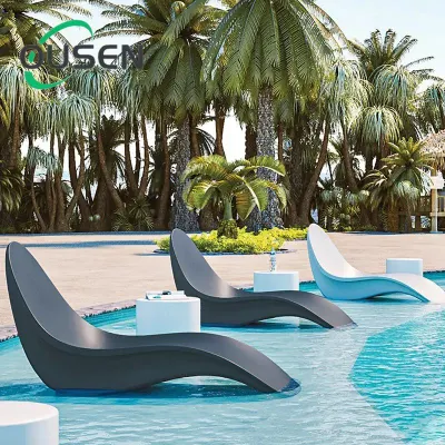 Plástico reforzado con fibra de vidrio patio piscina al aire libre muebles tumbonas Chaise tumbona doble