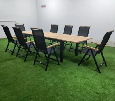 Muebles de jardín al aire libre mesa extensible y plegable sillas de comedor
