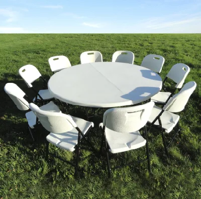  6FT portátil de plástico blanco al aire libre de picnic para banquetes Mesas Mesas plegables