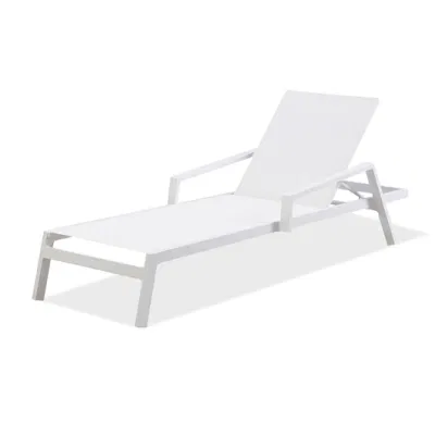 Personalizar Venta caliente moderno ocio al aire libre Jardín Patio Hotel Resort Villa Casa de tejido artesanal tejido de mimbre Rattan PE doble cuerda chaise lounge