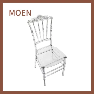 Mejor Venta transparente resina de cristal de boda Chiavari Napoleón silla