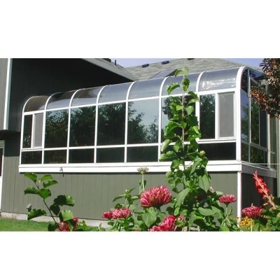 Cristal templado de doble acristalamiento automático para invernadero al aire libre con puerta corredera.