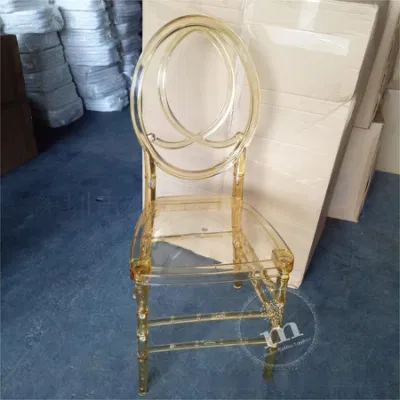  Champán claro, silla de bodas ámbar Oro silla de comedor comercial silla Tiffany para eventos