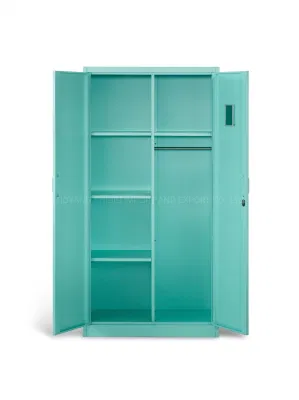  Dos puertas de acero en el armario de almacenamiento permanente de la zapata de armario con espejo