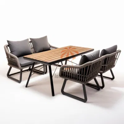  Sofá de dos plazas al aire libre Patio Jardín Salón comedor con mesa