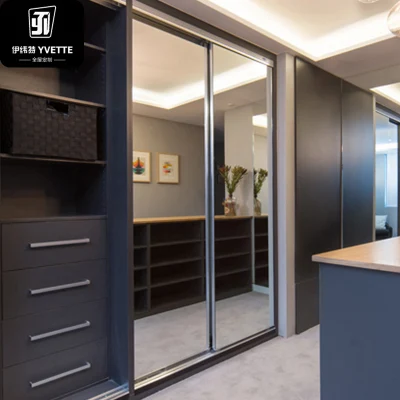 Yvt moderno OEM Brown de madera espejada construcción independiente en esquina Almacenamiento de contrachapado 3 Puerta Zapatos estante Dresser Cajón organizado Armario dormitorio closet
