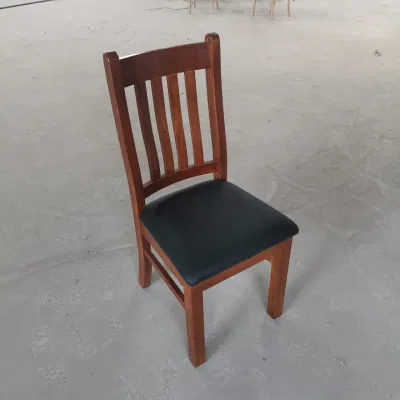  Silla de cuero sólida silla de madera silla comedor