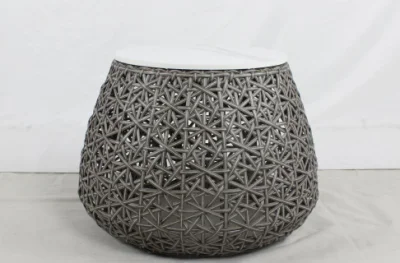  Tejido de mimbre del patio con cojín silla de mimbre al aire libre la mesa de comedor Muebles de Exterior Set