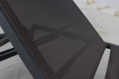 Muebles de piscina playa al aire libre, marco de aluminio con recubrimiento en polvo, tumbona de textileno.
