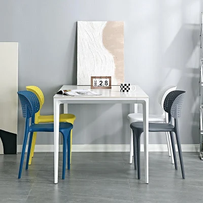 Venta en caliente Contemporáneo PP plástico al aire libre silla negociación comedor apilable Sillas