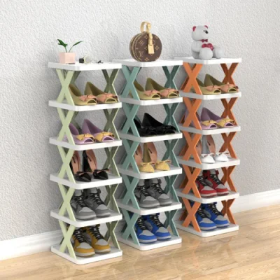  Zapato cremallera Casa puerta Zapatos simples almacenamiento fantástico espacio-ahorro Layered Partición Internet Celebrity Multi-Layer Plastic Ci21306