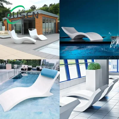 Plástico reforzado con fibra de vidrio patio piscina al aire libre muebles tumbonas Chaise tumbona doble