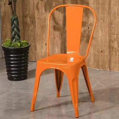 Iron Classical Dining Home Office Metal Backrest Industrial Hotel Bar Silla de restaurante
