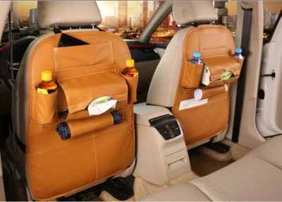  Asiento de coche de lujo Viajes Multi-Pocket trasero de almacenamiento multimedia de cuero Bl12891