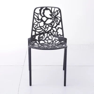 Muebles de interior y exterior de estilo moderno comedor Industrial sillas de metal de fundición de aluminio