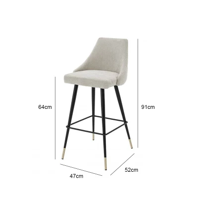 Base metálica personalizada barra de sillas altura Velvet altura Cocina altura Taburete de bar