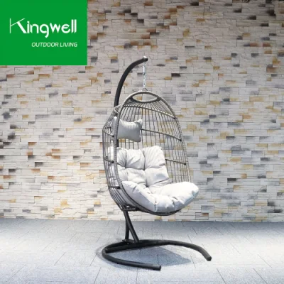 Muebles de jardín exterior de ratán que ahorran espacio Patio plegable colgante Swing Presidente