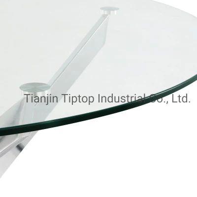 Elegante mesa de comedor con parte superior de cristal con 6 asientos gratis Sillas