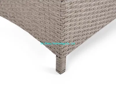 Diseño de ocio de aluminio resistente al agua de junco de mimbre al aire libre Jardín Tumbona