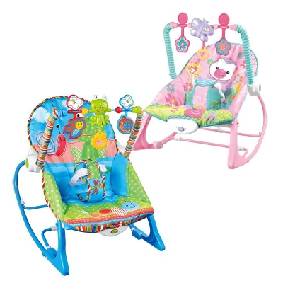 Uso en el hogar de juguete infantil de dibujos animados para dormir, silla mecedora y columpio relajante para bebés con música y vibración.