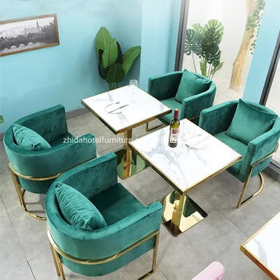 Estilo de lujo Café Muebles Mesa comedor silla Juego cafetería Silla de restaurante