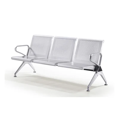 Fabricante de 3 asientos Aeropuerto silla de espera Metal Acero público Mobiliario de exterior silla de exterior Banco asientos Garden Chair