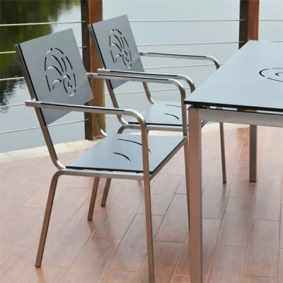 HPL Melamina Board Marine Contrachapado Mesa de cena para jardín al aire libre Muebles