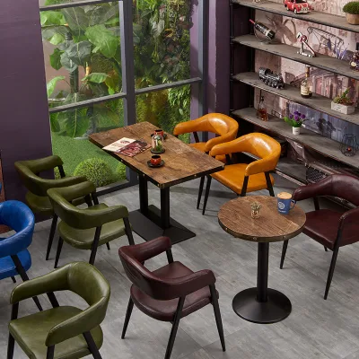  Louis Fashion Cafe Muebles Conjuntos Mesa y silla combinación Postre Tienda de té de leche tema Western Restaurant Hotel