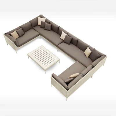  Multi-Piece combinación muebles de ratán patio jardín piscina sofá