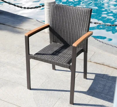 Exterior apilable café jardín francés de mimbre mimbre mimbre al aire libre juego de mesa y silla silla de jardín mejor venta sillas de ratán